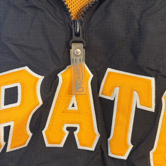 Majestic Pirates Black and Yellow Authentic Jacket - Picture 5 of 12